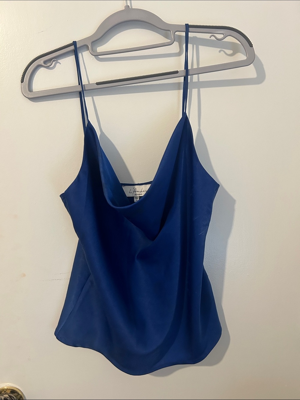 Royal Blue Silk Cowl Neck Camisole